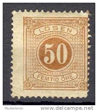 Sweden Postage Due 1874-77 Mi. 9 B   50 Ö Lösen Perf. 13 MH - Taxe