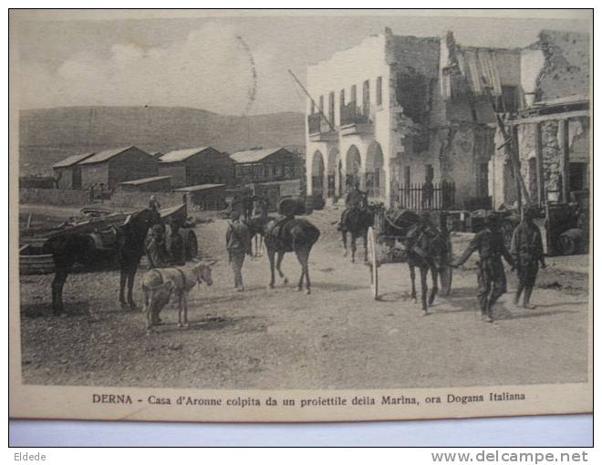 Derna Casa D Aronne , Ora Dogana Douane, Cachet Tripolitania Artiglieria Derna 1914 - Libia