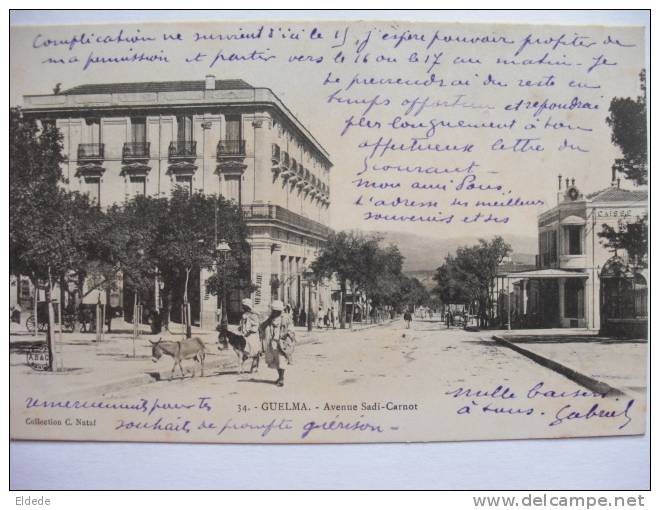 Guelma Edit Nataf 34 Avenue Sadi Carnot Timbree 1904 Dos Non Divisé - Guelma