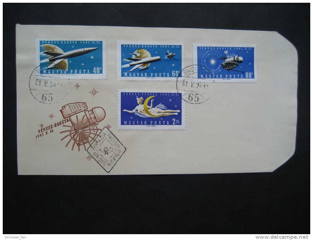 Ungarn 1961, Start Der Rakete Zur Venus Mi 1758A-1761A FDC - Europe