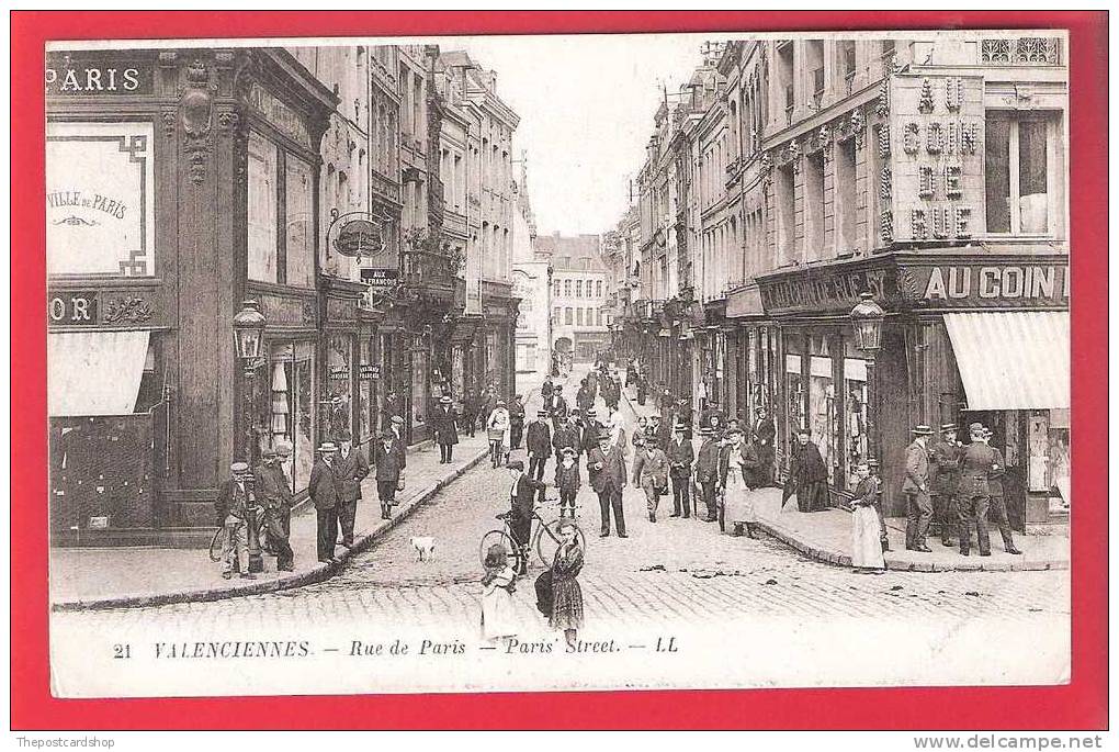 CPA 59 NORD VALENCIENNES Trez Animée   RUE DE PARIS - Paris Street Bon Etat LOUIS LEVY No.21  LL - Valenciennes