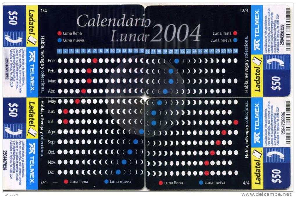 MEXICO PUZZLE-CALENDARIO LUNAR (4 Taryetas) - Mexiko