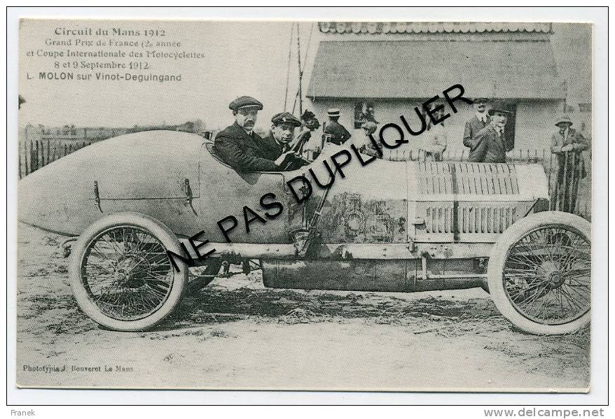 CP72011 - Circuit Du Mans 1912 - Grand Prix De France 1912 - L. Molon Sur VINOT-DEGUINGAND - Sonstige & Ohne Zuordnung