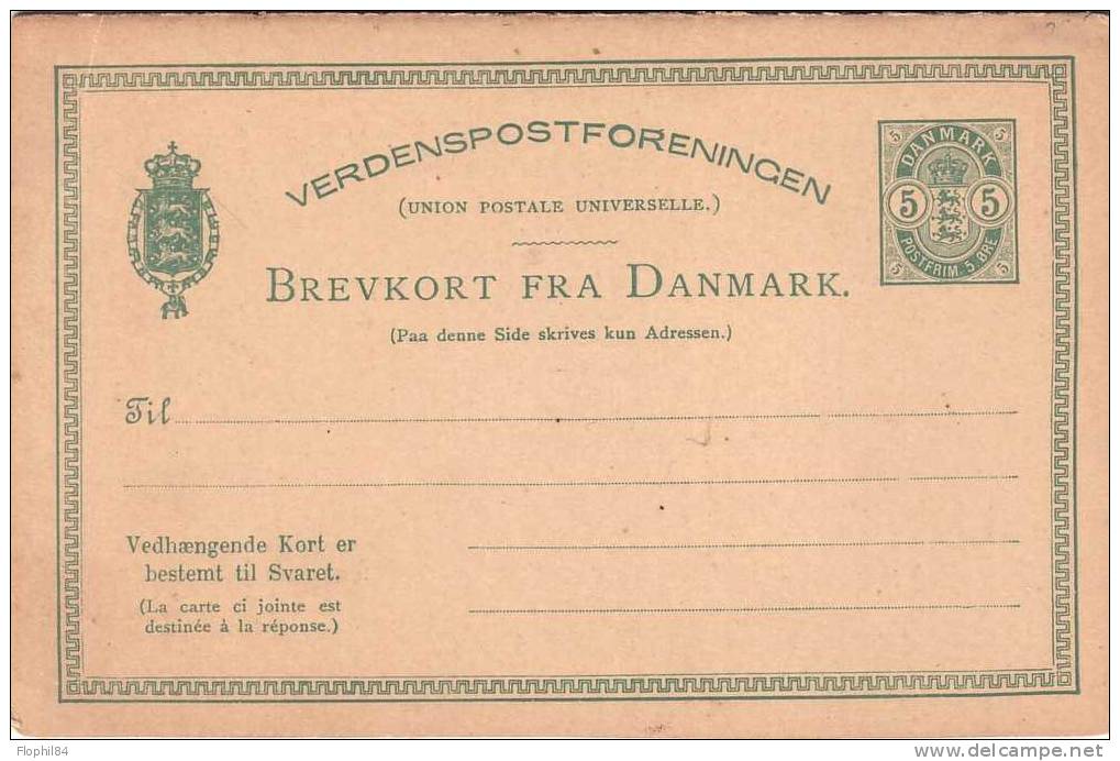 ENTIER POSTAL DANMARK - AVEC REPONSE NEUVE - Postal Stationery