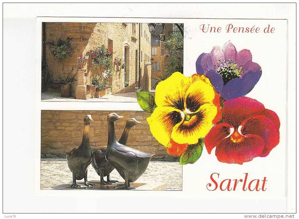 SARLAT -  2 Vues Et Bouquet  - Une Pensée De Sarlat - Sarlat La Caneda