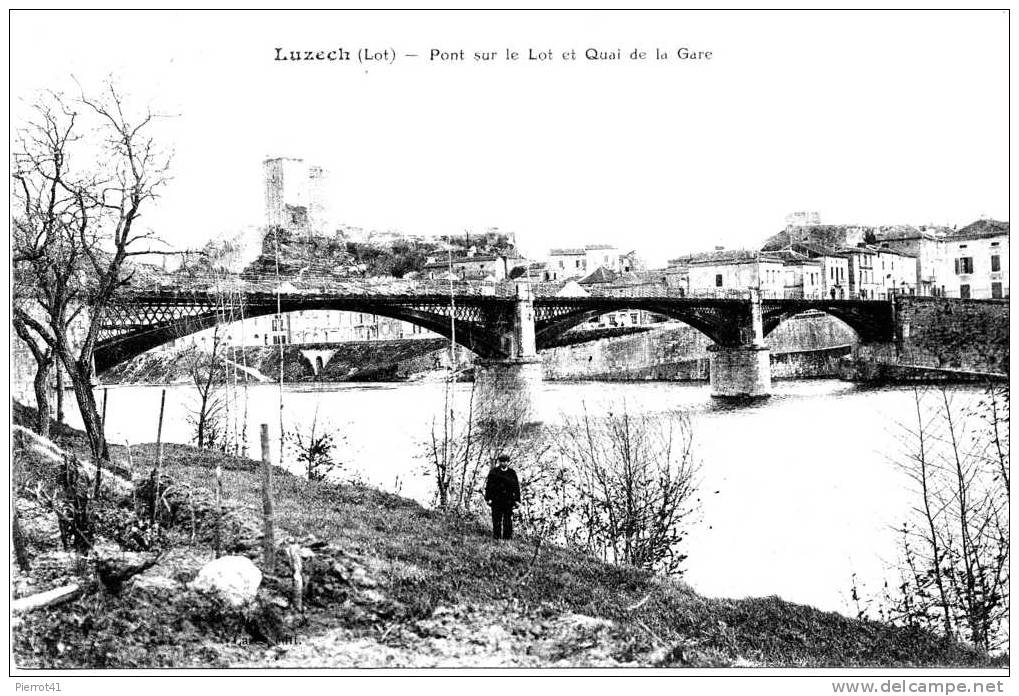 Pont Sur Le Lot Et Quai De La Gare - Luzech