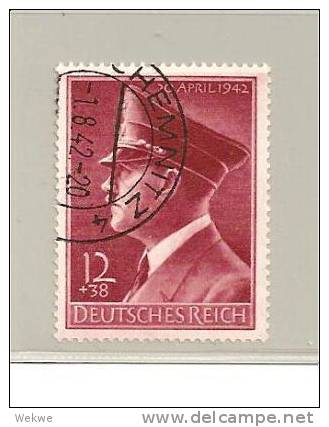 III-Mi.Nr.813x O/ (1942) Geburtstag - Gebraucht