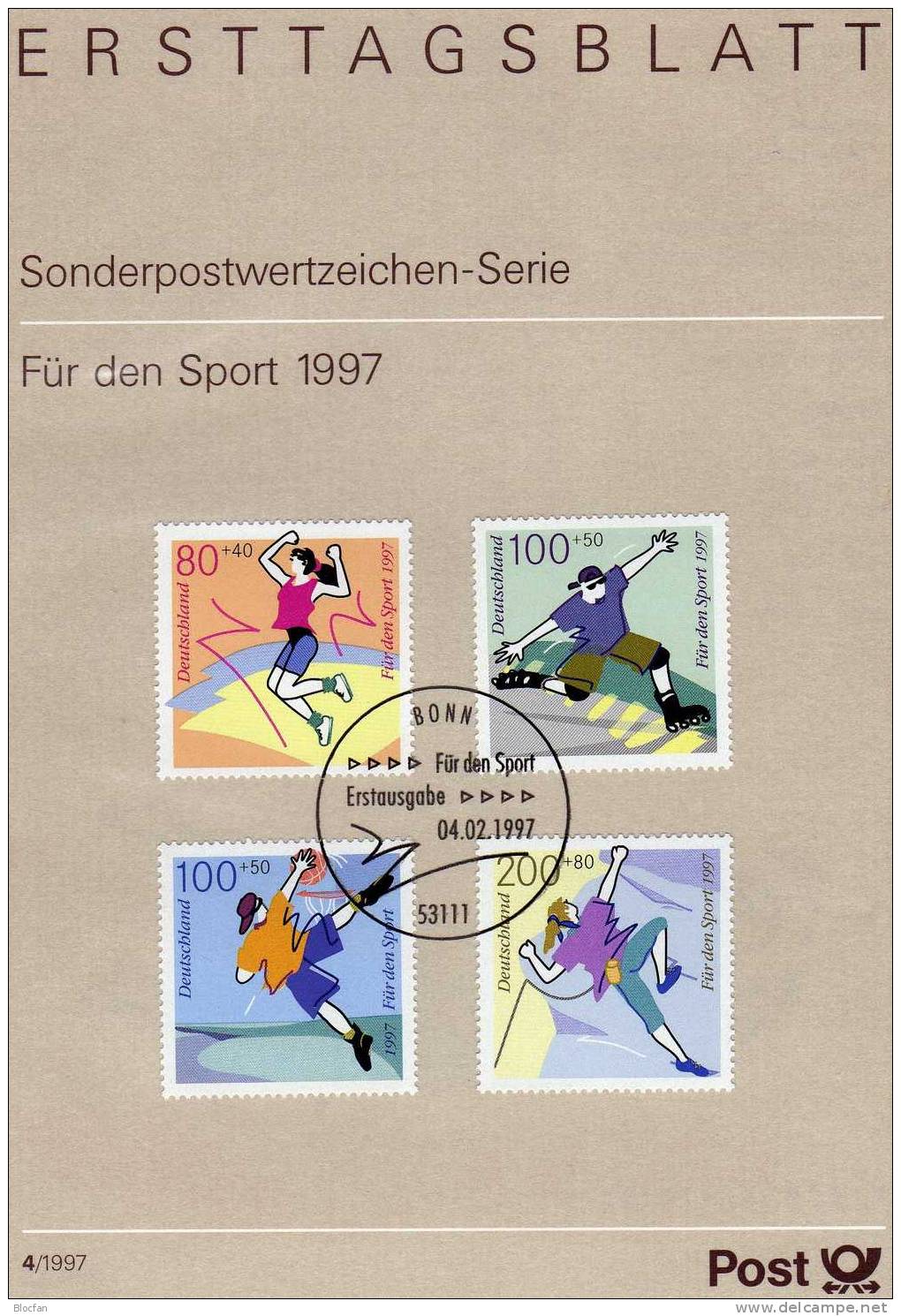 Abart ETB 4/1997 I Mit Großer Faust BUND **/SST 35€ Mit Vergleichsstück Freeclimbing Sport Error On Stamp Of BRD Germany - Other & Unclassified