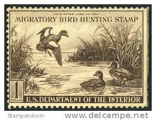 US RW9 Mint Never Hinged Duck Stamp From 1942 - Duck Stamps
