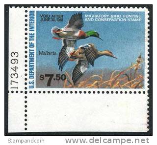 US RW47 XF Mint Never Hinged Duck Stamp From 1980 - Duck Stamps