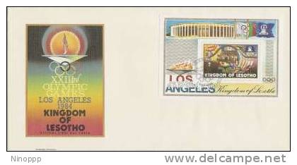 Lesotho-1984 Los Angeles Olympic Games Souvenir Sheet FDC - Sommer 1984: Los Angeles