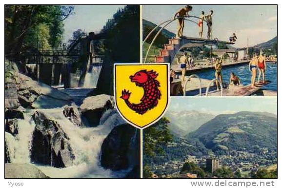 38 ALLEVARD LES BAINS Cascade Du Bout Du Monde La Piscine Vue Generale Et Le Massif Du Gleyzin - Barraux