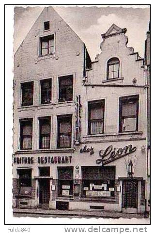 CPSM.     BRUXELLES.    Friture-Restaurant "LEON". - Pubs, Hotels, Restaurants