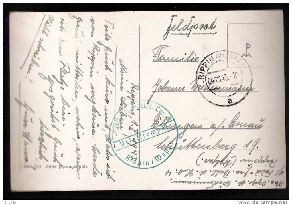 AK LIEGNITZ WASSERKUNST S/W FELDPOST  BRIEFSTEMPEL 1943 - Ostpreussen