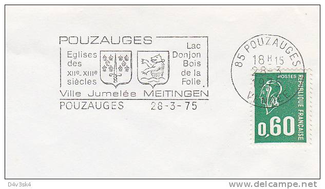 1975 France 85 Vendee Pouzauges Meitingen Jumelage Villes Jumelees Town Twinning Gemellagio - Mechanical Postmarks (Advertisement)