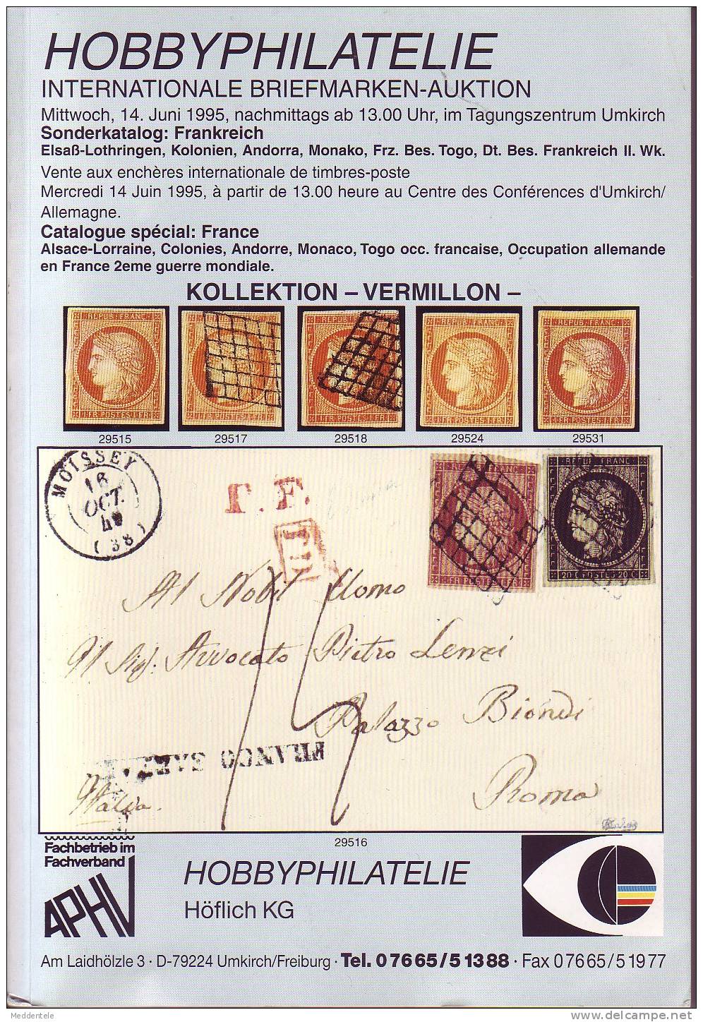 Hobbyphilatelie Collection Vermillon - Superbe Collection Classiques - Auktionskataloge