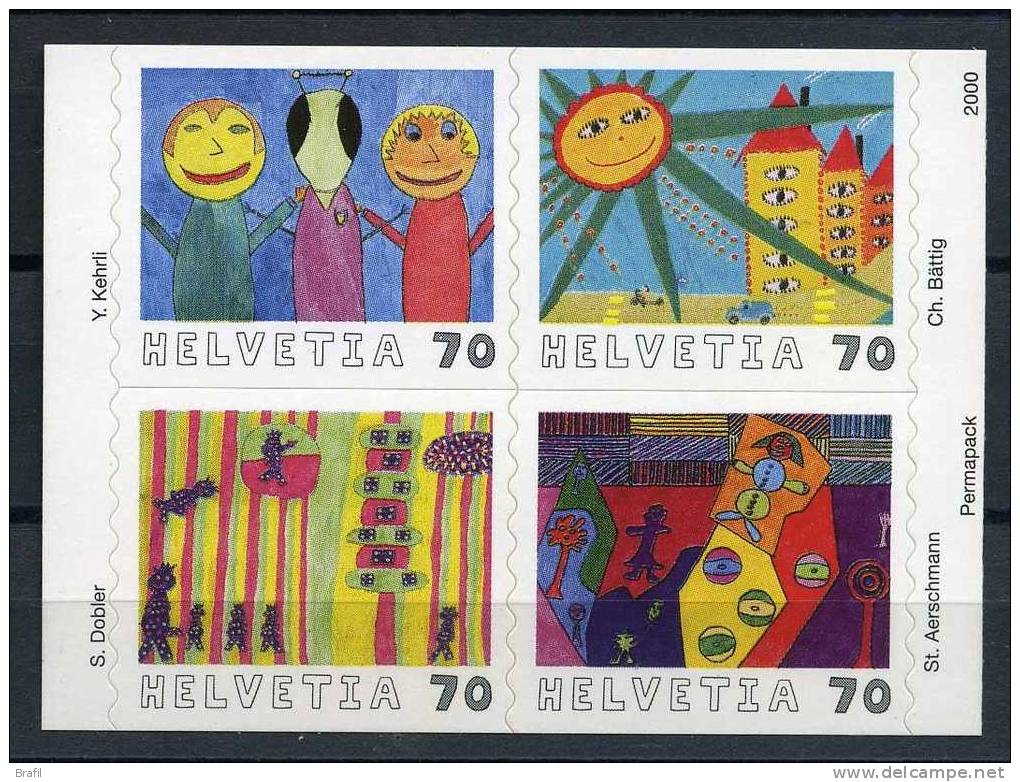 2000 Svizzera, Il Futuro Dei Francobolli 4 Valori Da Libretto, Seriecompletanuova (**) - Unused Stamps