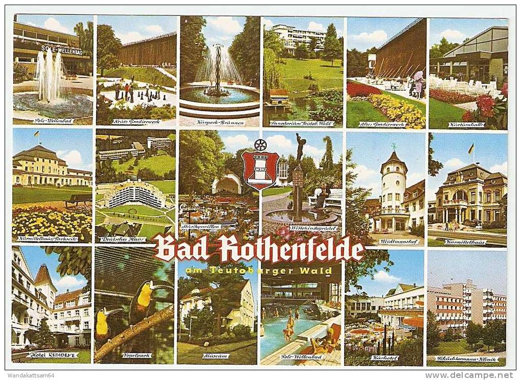 AK O 70 Bad Rothenfelde Am Teutoburger Wald Mit Wappen Mehrbildkarte 18 Bilder Schach Mit Neues Gradierwerk Weidtmanshof - Bad Rothenfelde
