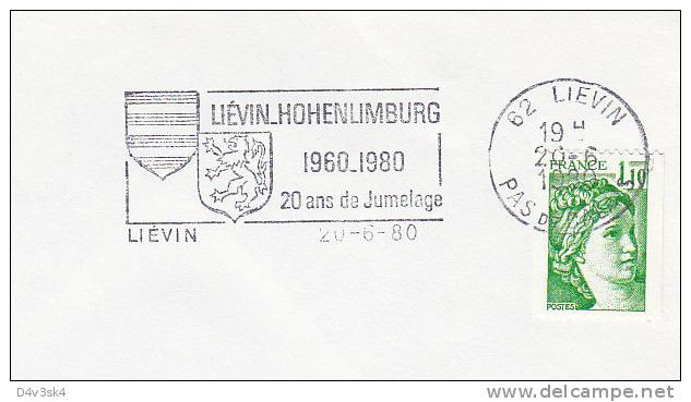1980 France 62 Pas De Calais Lievin Hohenlimburg 20 Anniversaire Jumelage Villes Jumelees Town Twinning Gemellagio - Mechanical Postmarks (Advertisement)