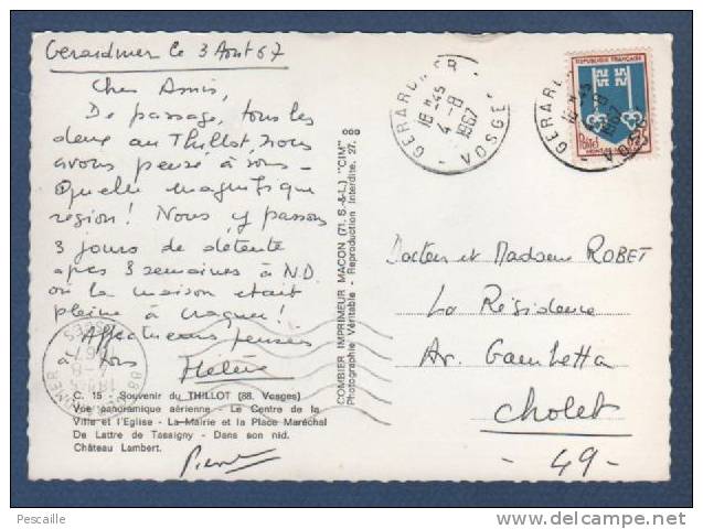 88 VOSGES - CP LE THILLOT - MULTIVUES - SOUVENIR - CIM - CIRCULEE EN 1967 - Le Thillot