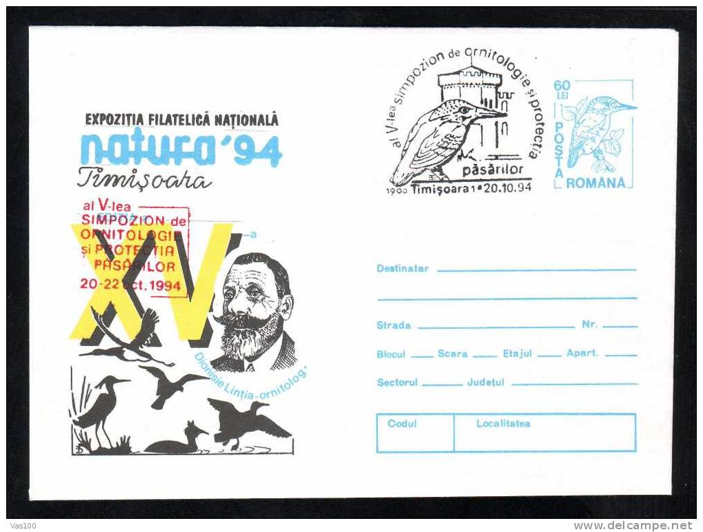 BIRDS - ALBATROS - ALCEDO ATTHIS - ,cover Stationery  1994 - Obliteration Concordante,Timisoara - ROMANIA. - Marine Web-footed Birds