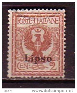 Z2821 - COLONIE ITALIANE EGEO LIPSO SASSONE N°1 - Egée (Lipso)