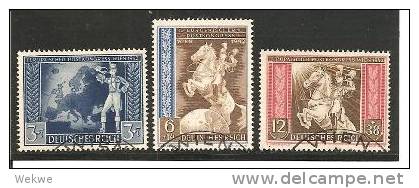 III-Mi.Nr.820-22 O/ (1942) Postkongress - Gebraucht