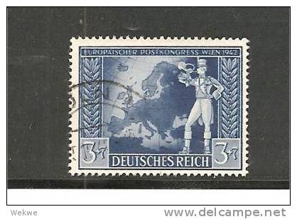 III-Mi.Nr.820 O/ (1942) Postkongress 3 Pfg. - Gebraucht