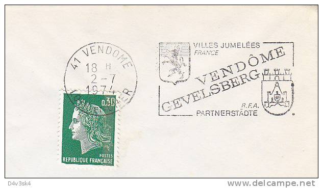 1974 France 41 Loir Et Cher Vendome Gevelsberg Jumelage Villes Jumelees Town Twinning Gemellagio - Mechanical Postmarks (Advertisement)