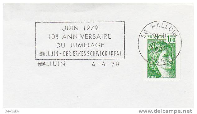 1979 France 59 Nord Halluin Erkenschwick 10 Anniversaire Jumelage Villes Jumelees Town Twinning Gemellagio - Mechanical Postmarks (Advertisement)