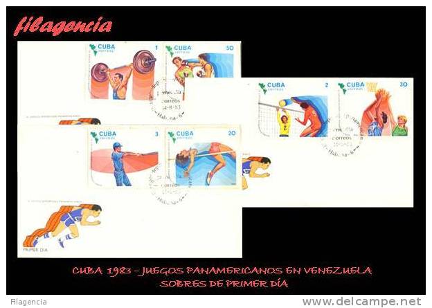 AMERICA. CUBA SPD-FDC. 1983 JUEGOS PANAMERICANOS EN VENEZUELA - FDC