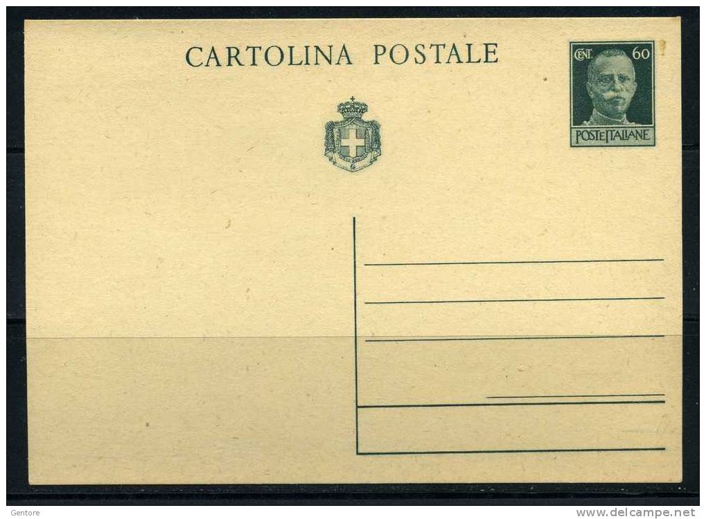 ITALY LUOGOTENENZA   10-11-1944 Intero Postale Serie Imperiale Senza Fasci  60 Cent Verde Absolutely Perfect - Marcophilie