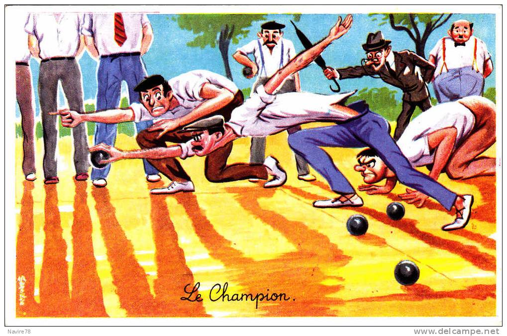 "LE CHAMPION" PARTIE DE PETANQUE.N°464. ILLUSTRATION LOUIS CARRIERE. EDITION PHOTOCHROM - Carrière, Louis