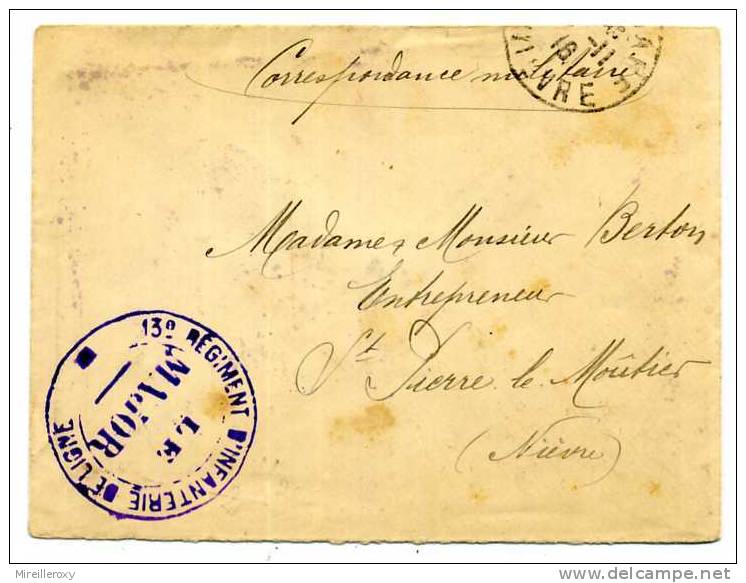 WWI / LETTRE EN FRANCHISE MILITAIRE / 13 REGIMENT D INFANTERIE DE LIGNE 1916 - WO1