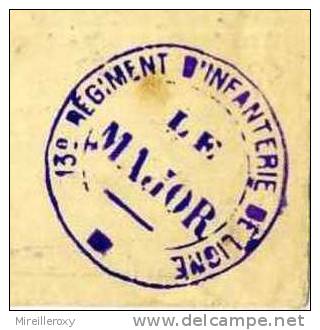 WWI / LETTRE EN FRANCHISE MILITAIRE / 13 REGIMENT D INFANTERIE DE LIGNE 1916 - WO1