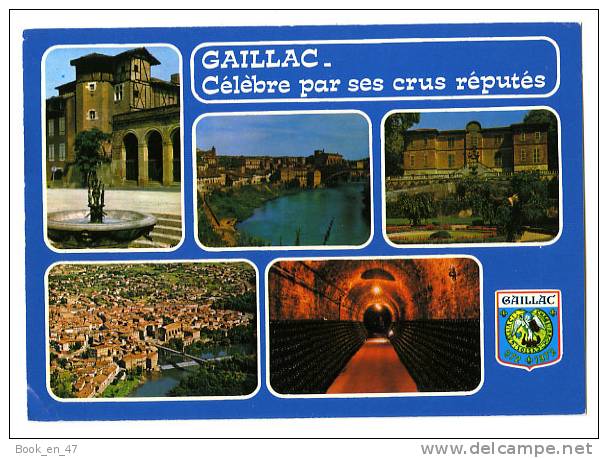 {35666} 81 Tarn Gaillac , Multivues , Célèbre Par Ses Crus Réputés ; Ecusson Vue Générale Cave  ; Ed Apa Poux  N° S1055 - Gaillac