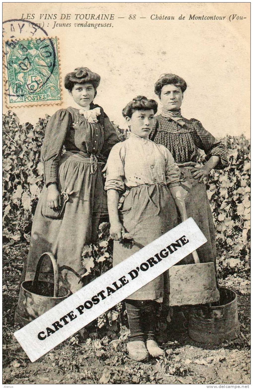 1907 - VOUVRAY - CHATEAU DE MONTCONTOUR -JEUNES VENDANGEUSES - LES VINS DE TOURANE - Vouvray