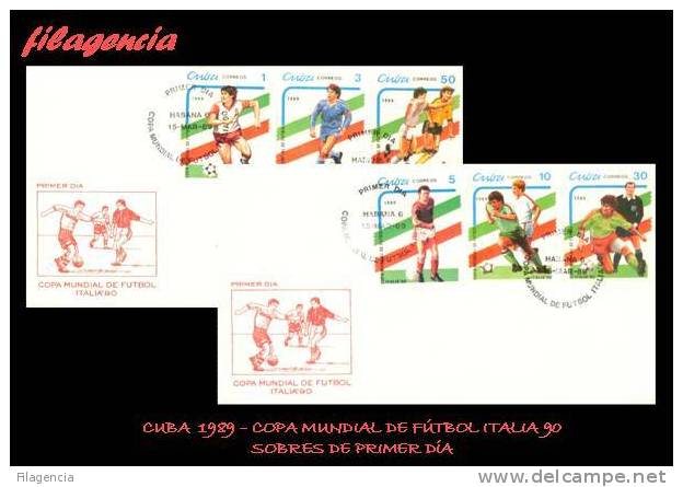 AMERICA. CUBA SPD-FDC. 1989 COPA MUNDIAL DE FÚTBOL ITALIA 90 - FDC