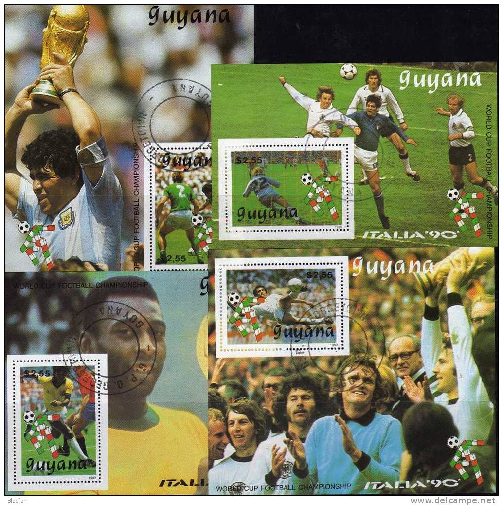 Italien Rom Fussball WM 1990 GUYANA 3059/2+Block 59-62 O 30€ Spiel-Szene Sport Team Football Bloc Soccer Bf Of America - 1990 – Italien