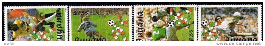 Italien Rom Fussball WM 1990 GUYANA 3059/2+Block 59-62 O 30€ Spiel-Szene Sport Team Football Bloc Soccer Bf Of America - 1990 – Italien