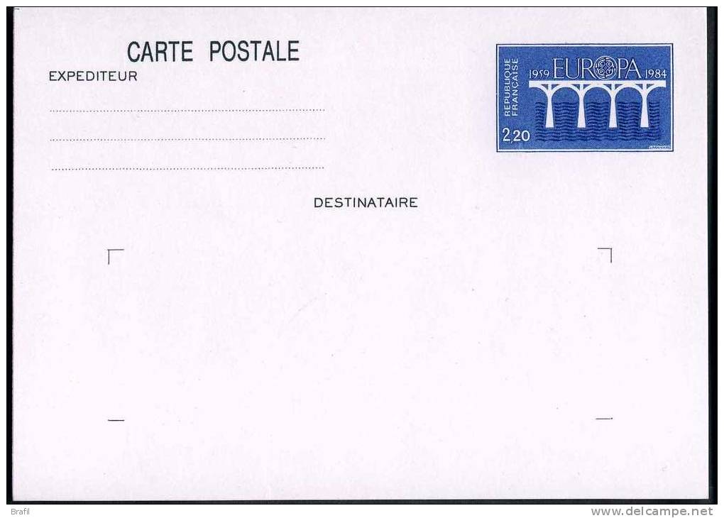 1984 Francia Cartolina Postale Nuova Europa CEPT - 1984