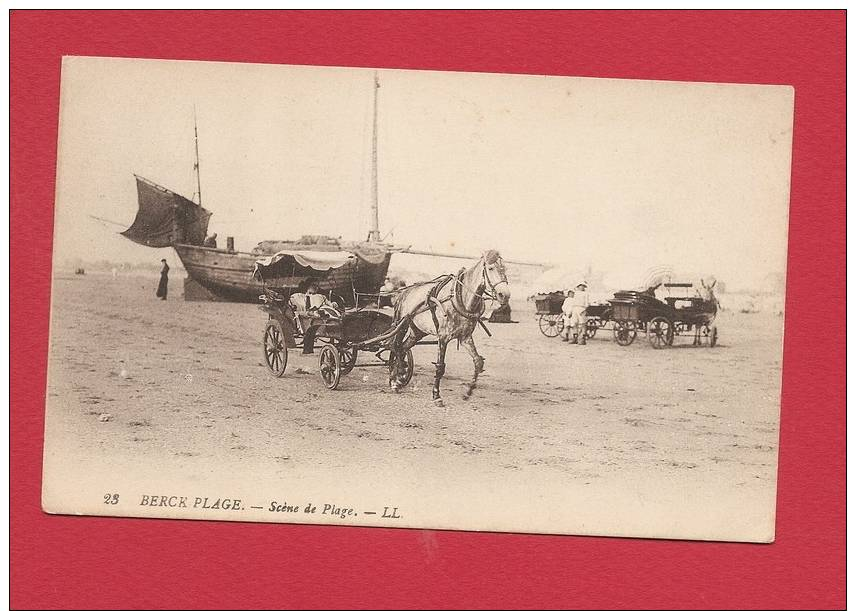 62 BERCK Plage Cpa Animée Scène De Plage    23 LL - Berck