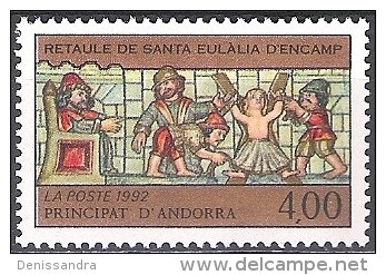 Andorre Français 1992 Yvert 422 Neuf ** Cote (2015) 2.70 Euro Retable De Sant Eulalia D´Encamp - Unused Stamps