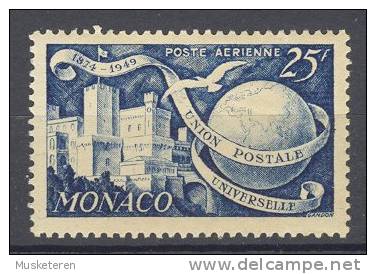 Monaco 1949 Mi. 404  25 Fr Airmail Flugpost UPU Anniversary Weltpostwerein MH* - Nuovi