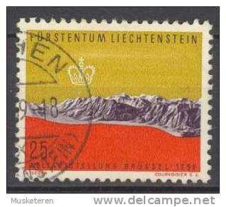Liechtenstein 1958 Mi. 369  25 (Rp) Weltausstellung World Exhibition Brüssel - Oblitérés