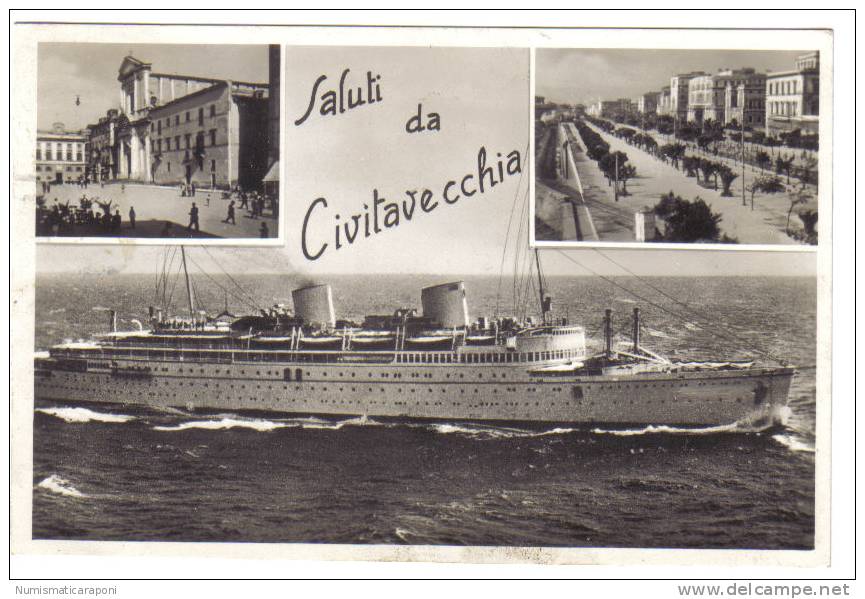 CIVITAVECCHIA SALUTI DA VIAGGIATA 1942  COD.C 203 - Civitavecchia