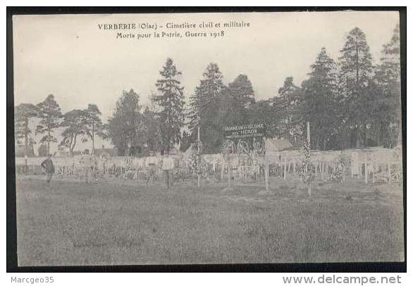 60 Verberie Cimetière Civil & Militaire Morts Pour La Patrie Guerre 1918 édit.vignon L´Hoste - Verberie