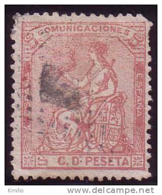 Edifil 132 1873 5 Cts Rosa Usado - Usados