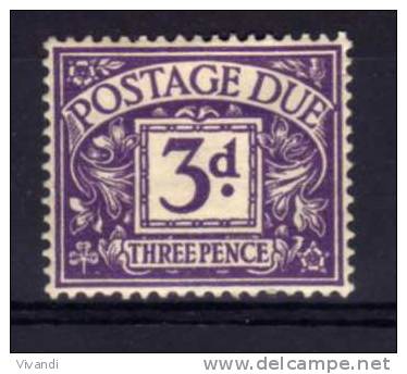 Great Britain - 1937 - 3d Postage Due - MH - Tasse