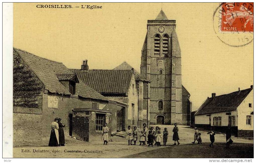 CPA (62)     CROISILLES  L Eglise (edition Toilée) - Croisilles